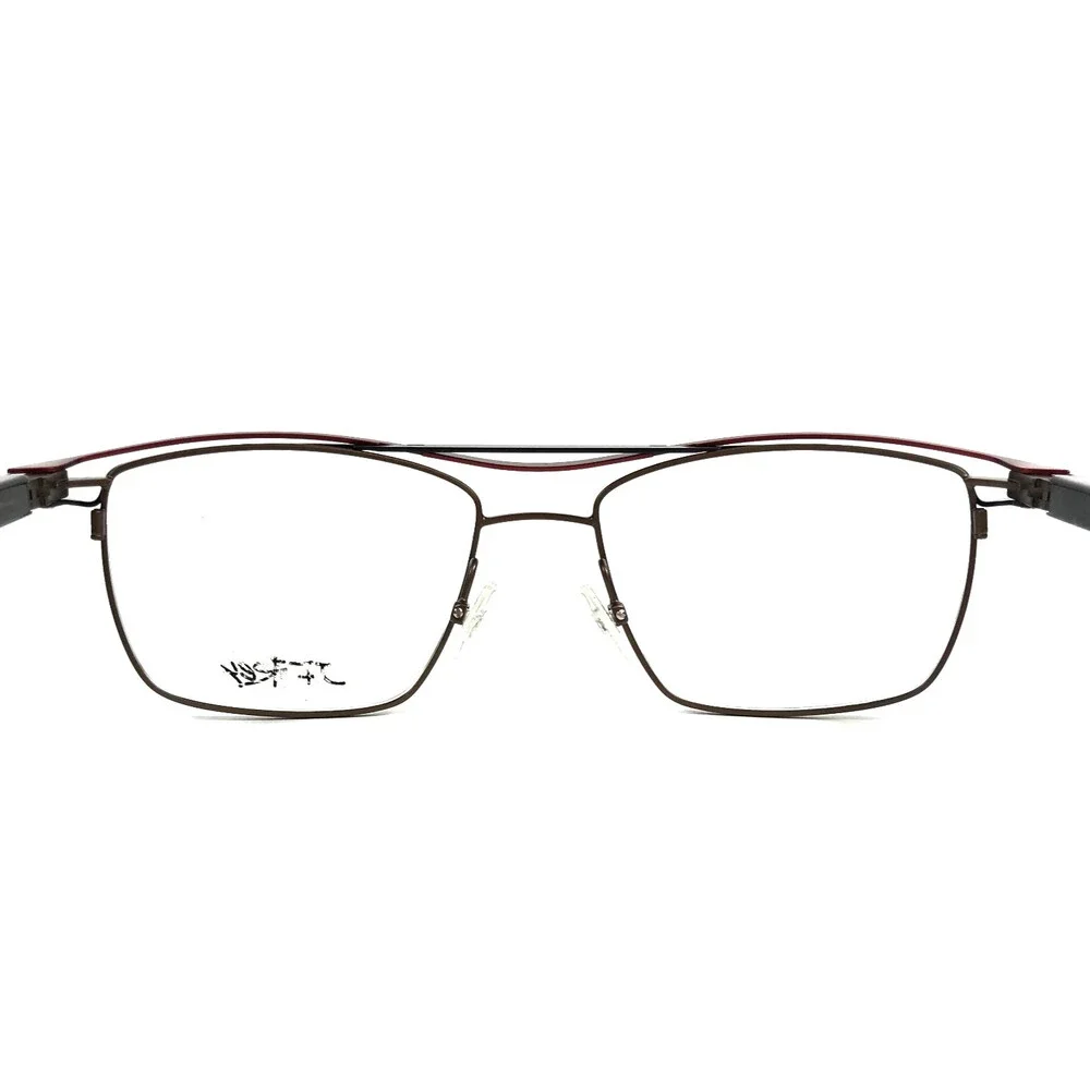 J. F. Rey Eyeglasses Frames JF2963 4390 Black Brown Red Rectangle 53-17-148
